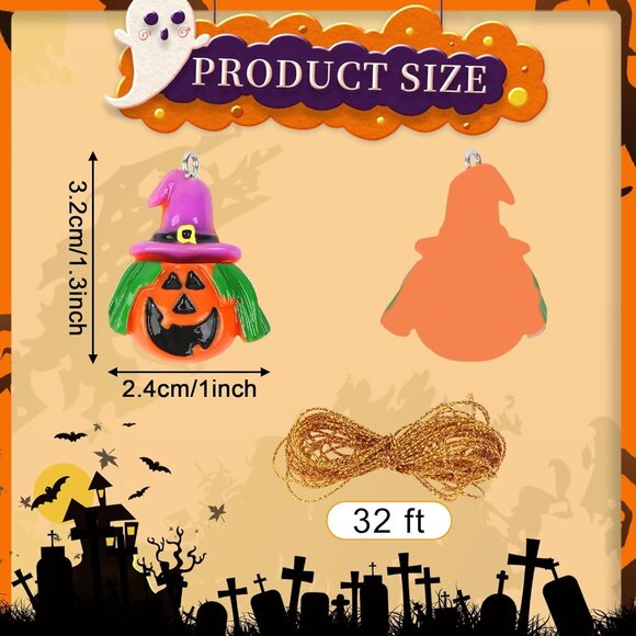36PCS Mini Resin Halloween Ornaments Hanging Ornaments‎ for Tree Decorations - Picture 2 of 7